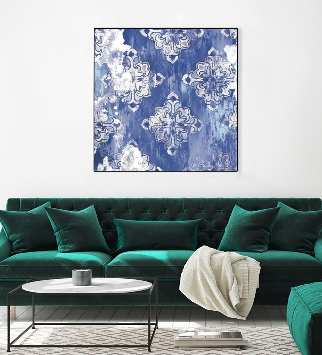 Blue Ex I by Eva Watts on GIANT ART - white abstract