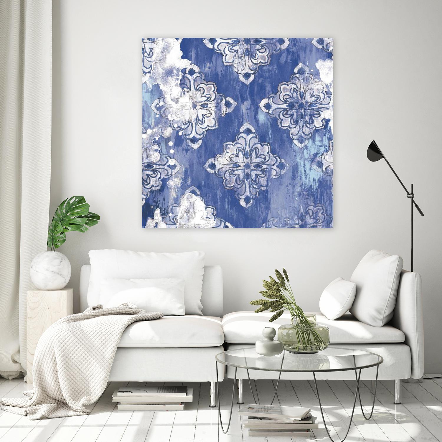 Blue Ex I by Eva Watts on GIANT ART - white abstract
