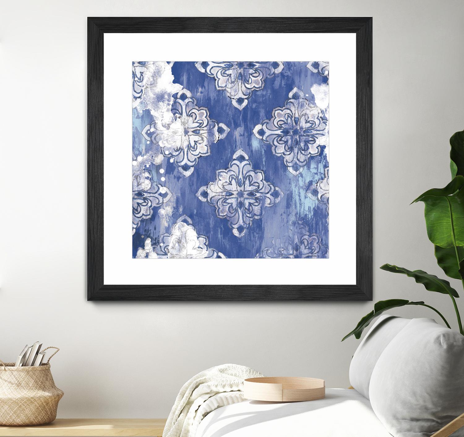Blue Ex I by Eva Watts on GIANT ART - white abstract