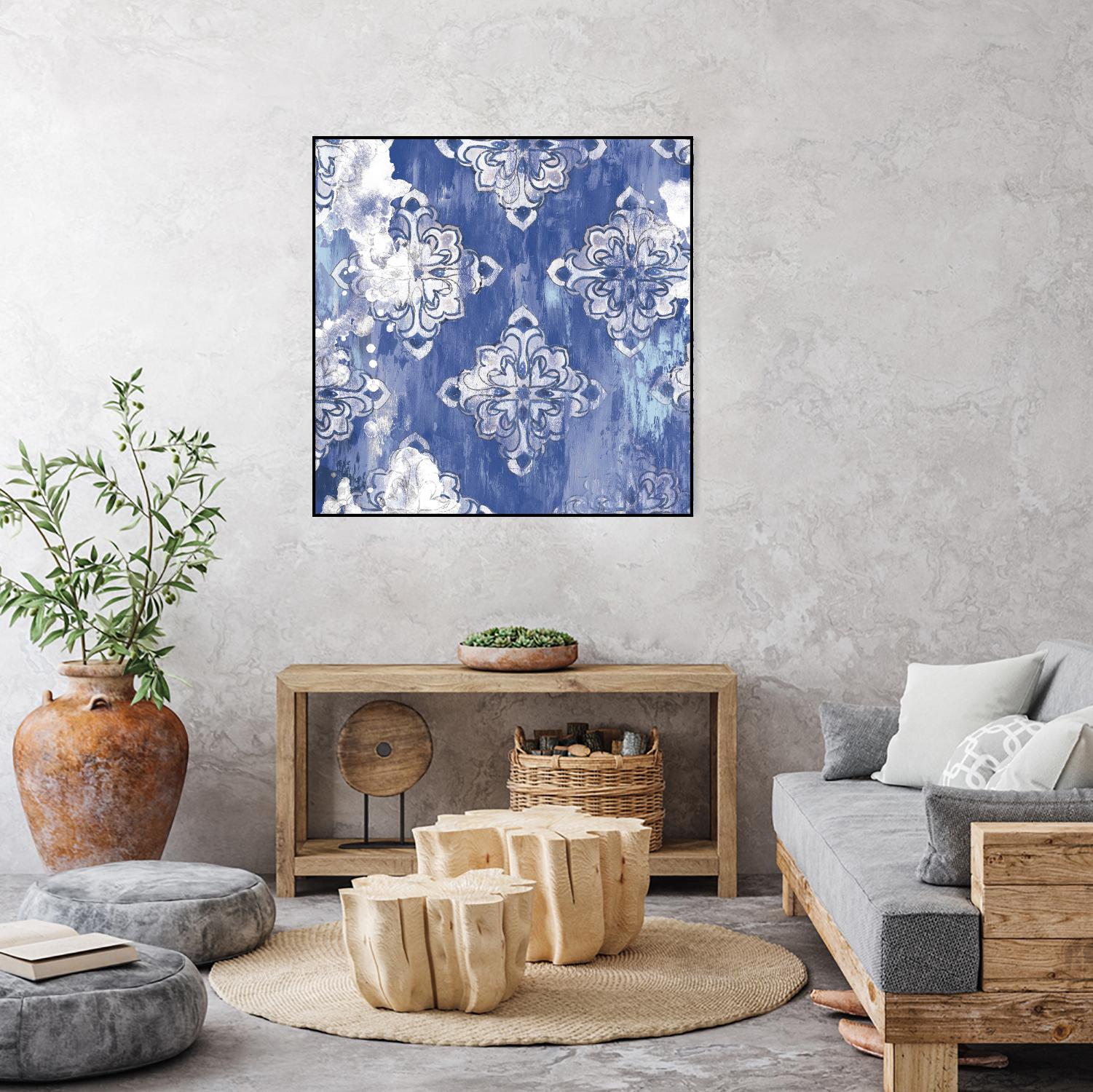 Blue Ex I by Eva Watts on GIANT ART - white abstract