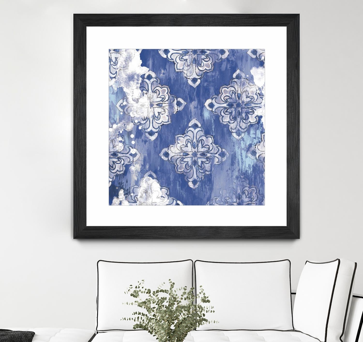 Blue Ex I by Eva Watts on GIANT ART - white abstract