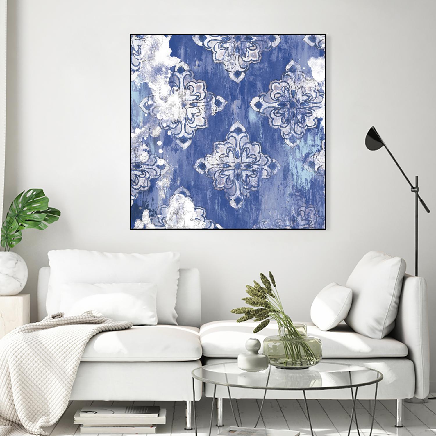 Blue Ex I by Eva Watts on GIANT ART - white abstract