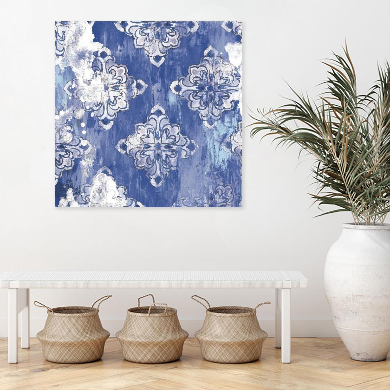 Blue Ex I by Eva Watts on GIANT ART - white abstract