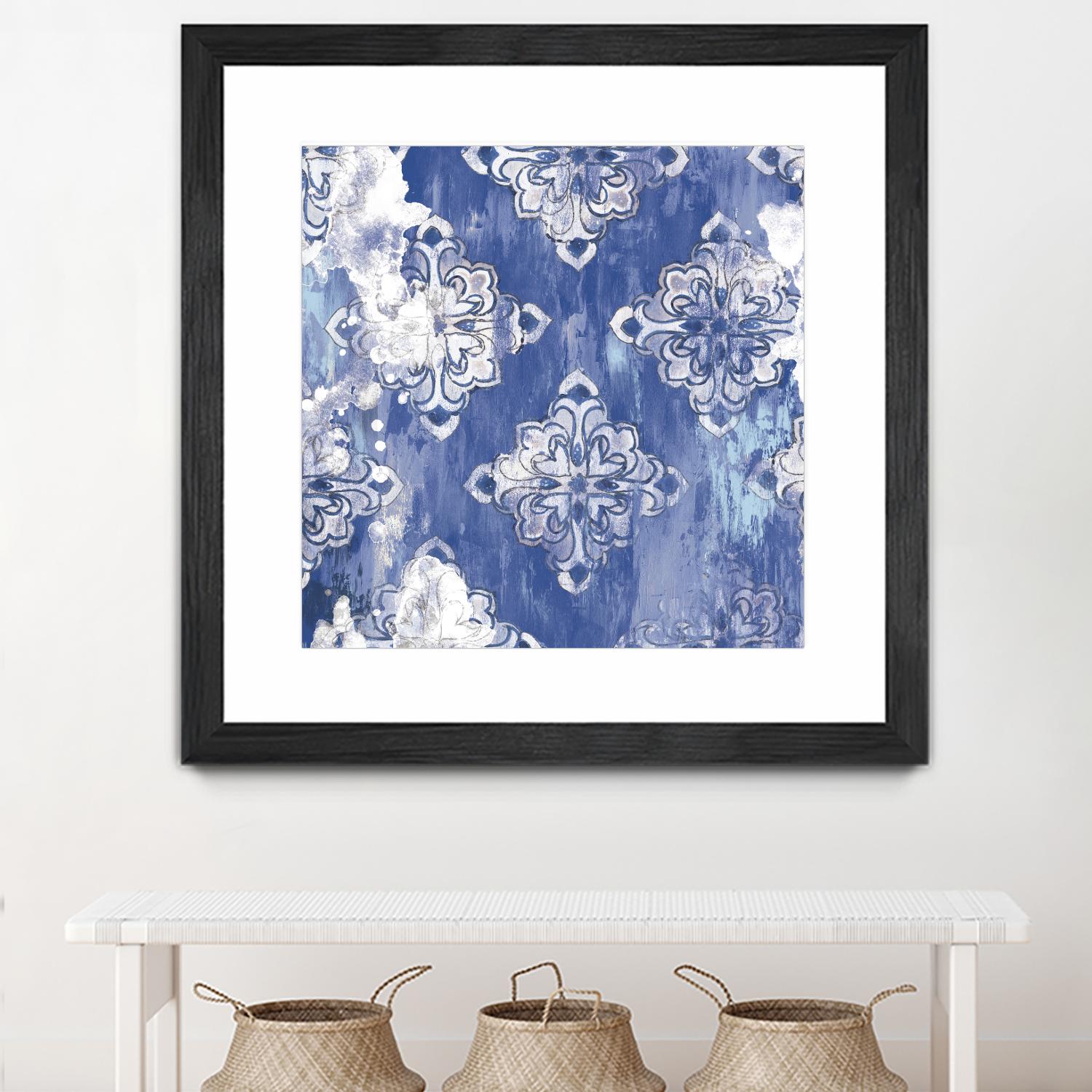 Blue Ex I by Eva Watts on GIANT ART - white abstract
