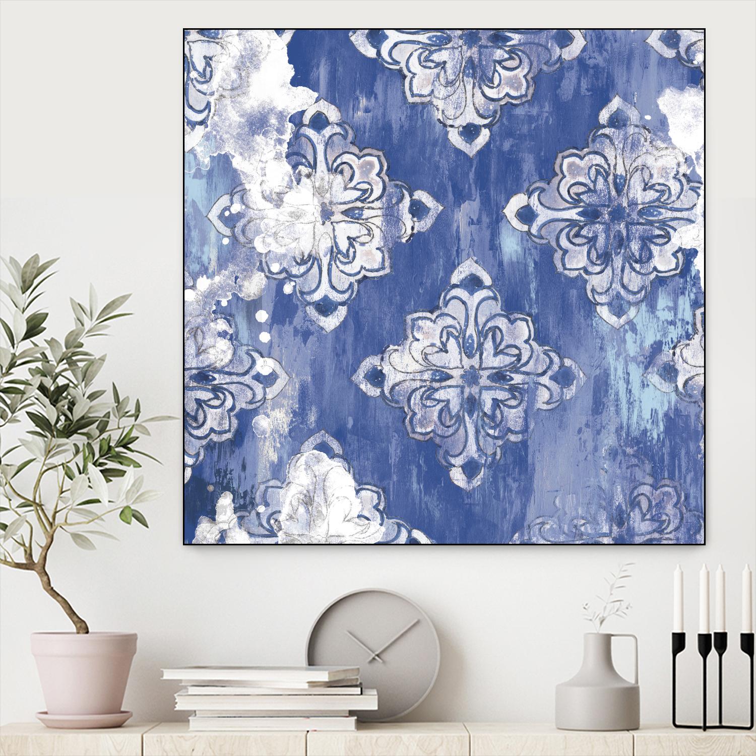 Blue Ex I by Eva Watts on GIANT ART - white abstract