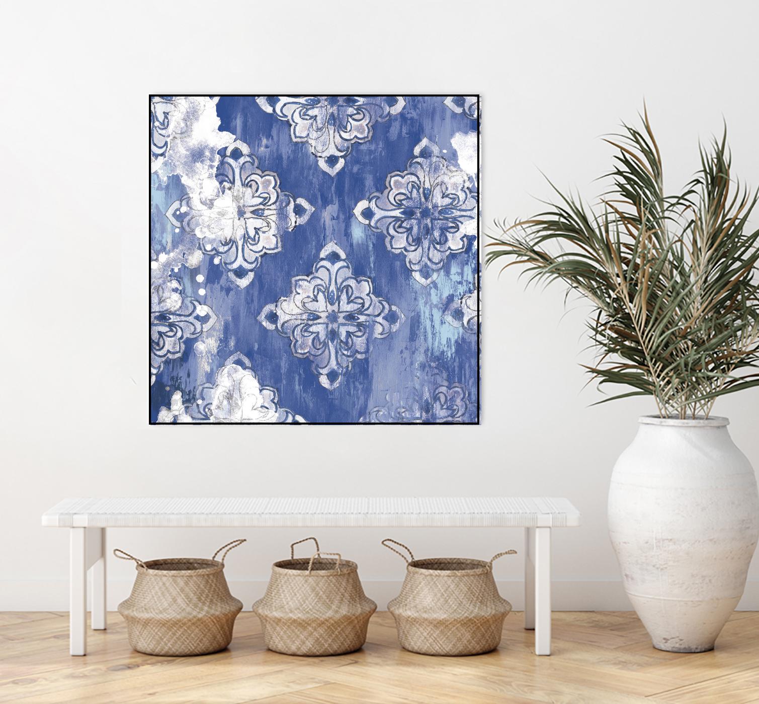 Blue Ex I by Eva Watts on GIANT ART - white abstract