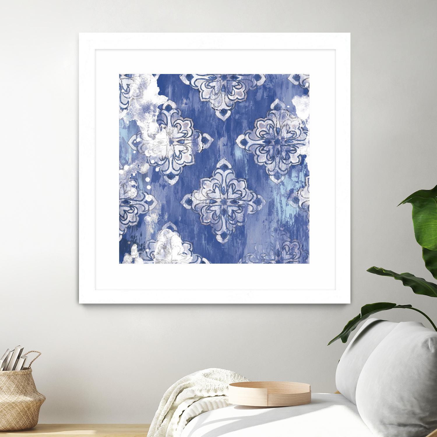 Blue Ex I by Eva Watts on GIANT ART - white abstract