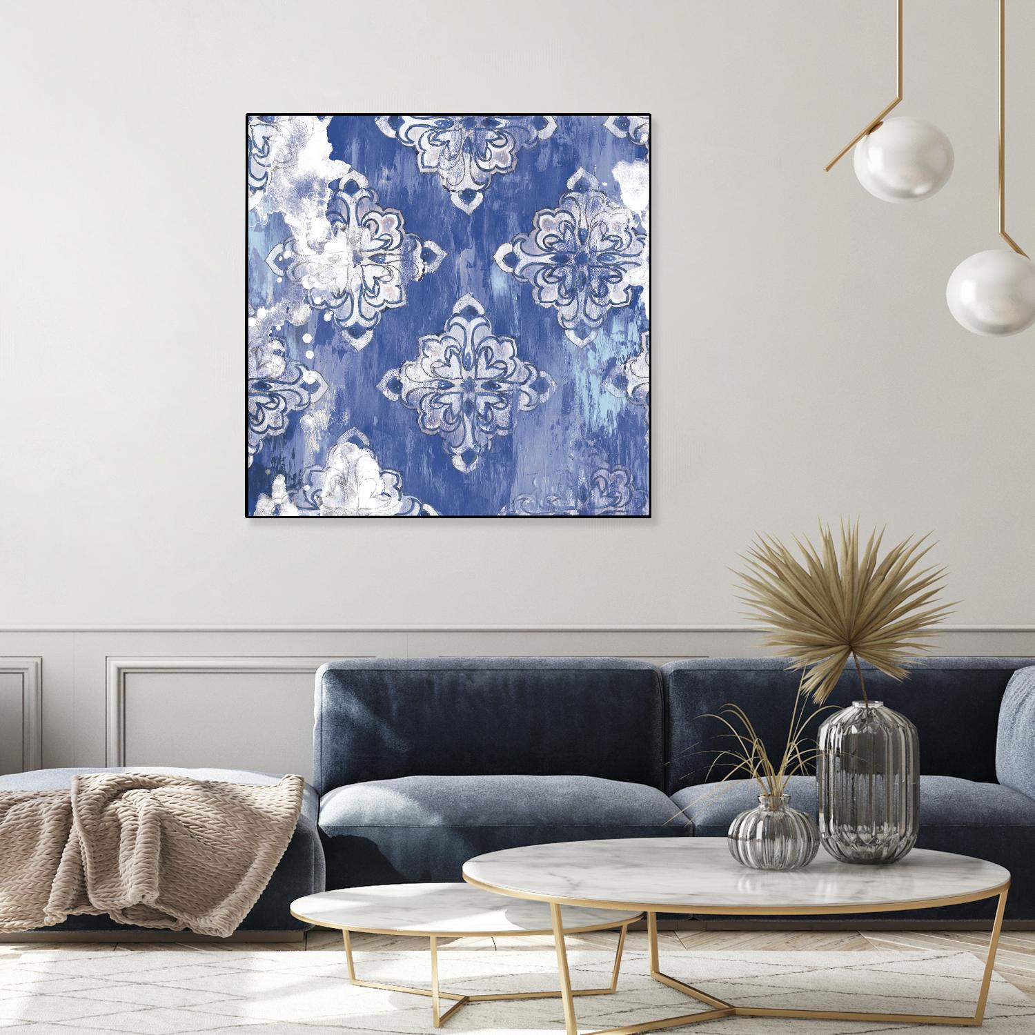 Blue Ex I by Eva Watts on GIANT ART - white abstract