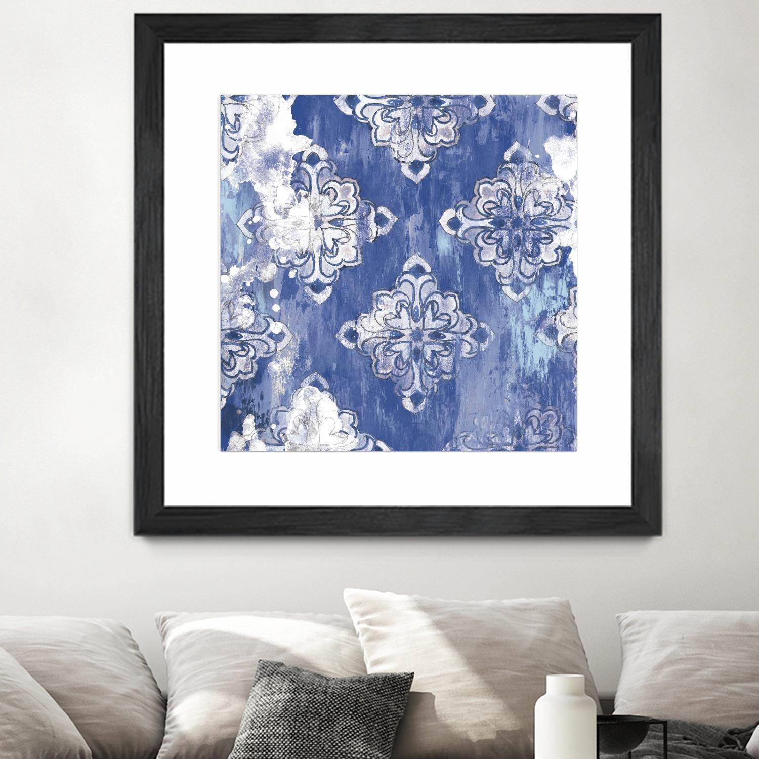 Blue Ex I by Eva Watts on GIANT ART - white abstract