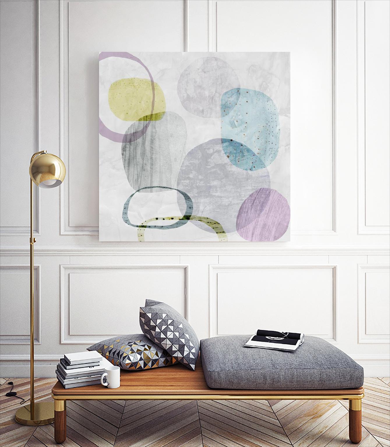 Around the Stone I by Eva Watts on GIANT ART - grey abstract