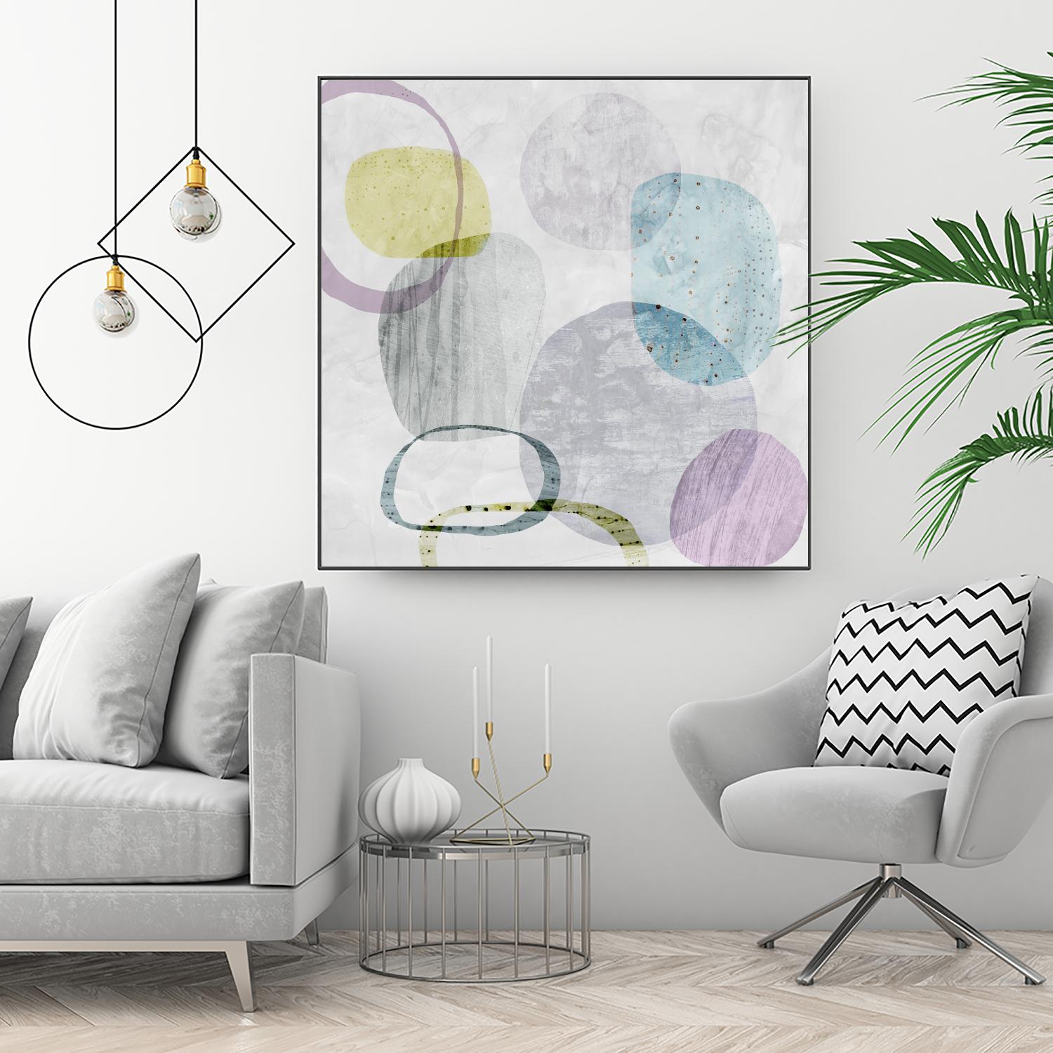 Around the Stone I by Eva Watts on GIANT ART - grey abstract