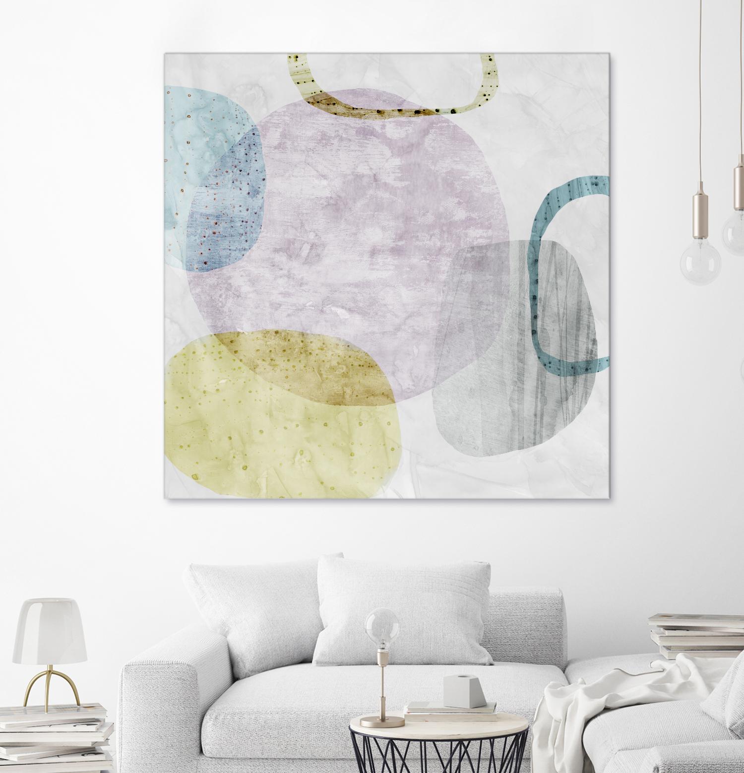 Around the Stone II by Eva Watts on GIANT ART - white abstract