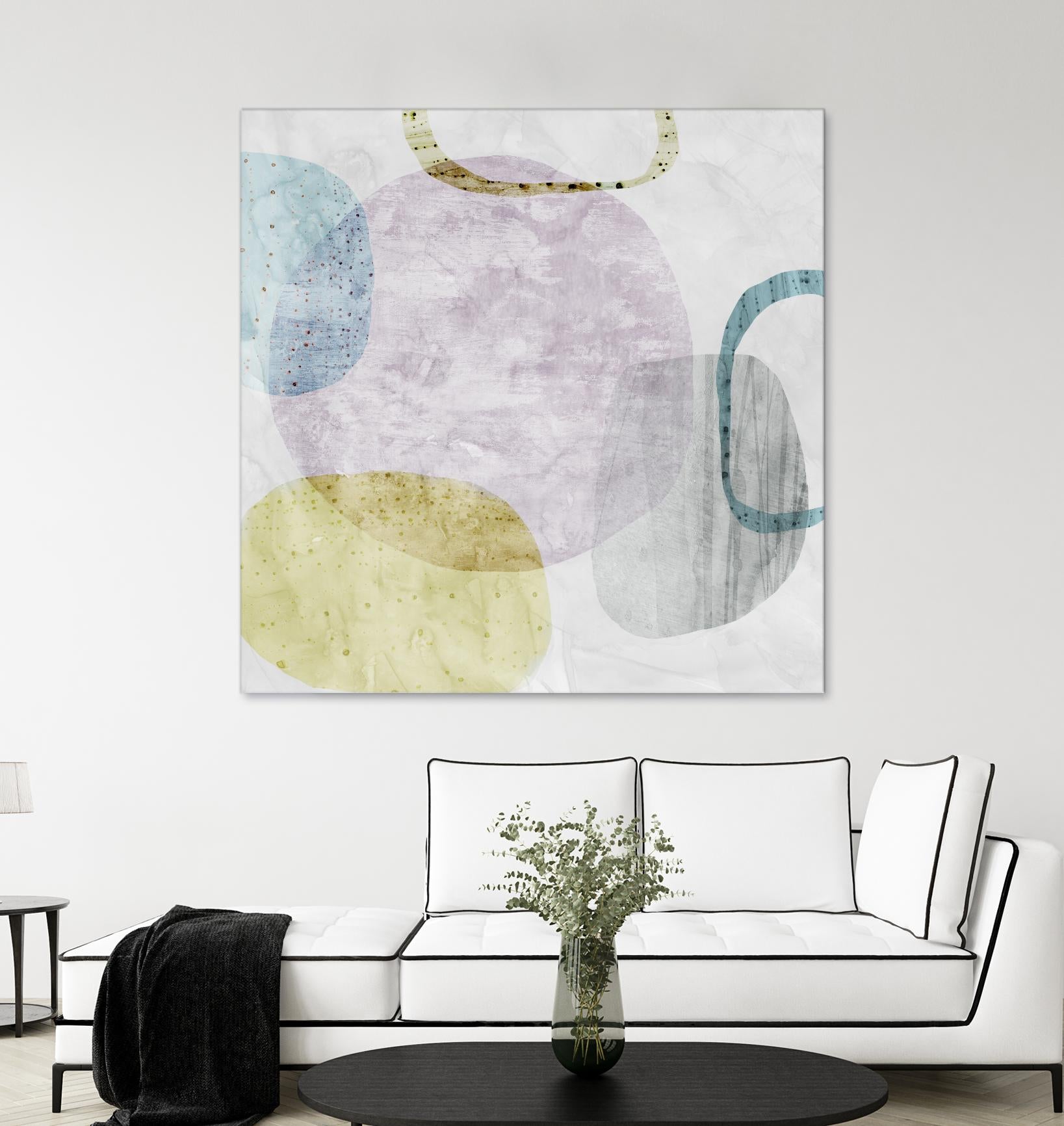 Around the Stone II by Eva Watts on GIANT ART - white abstract