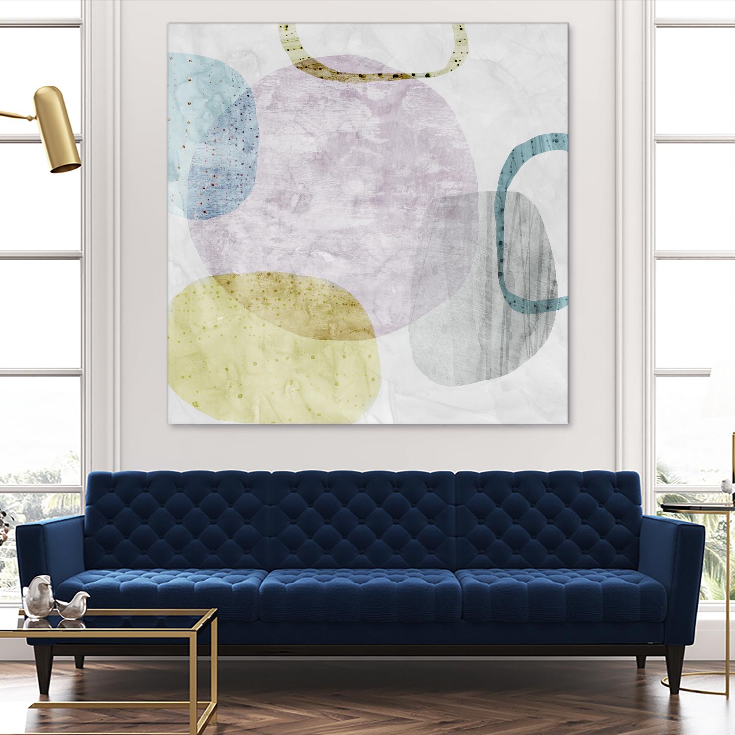 Around the Stone II by Eva Watts on GIANT ART - white abstract