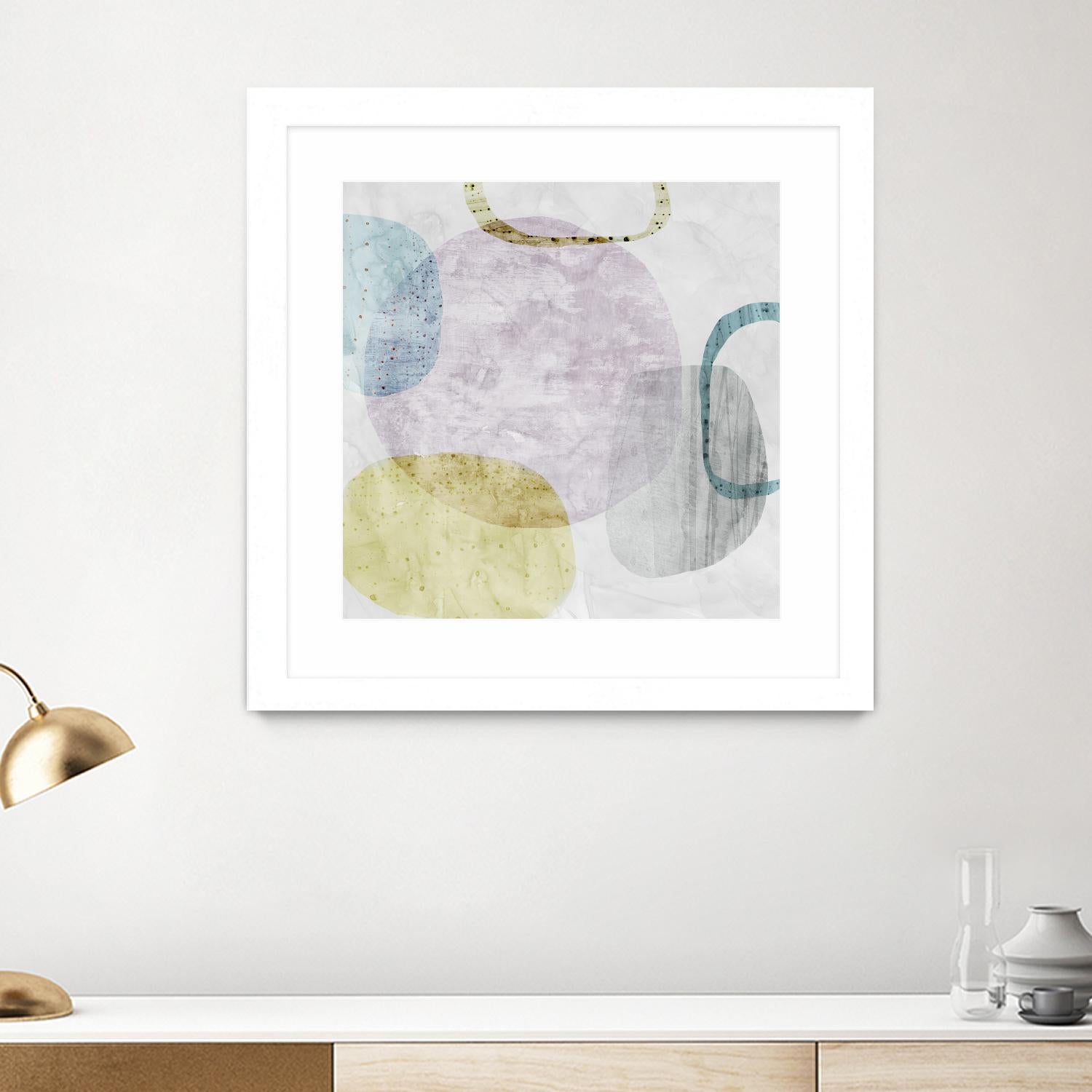 Around the Stone II by Eva Watts on GIANT ART - white abstract