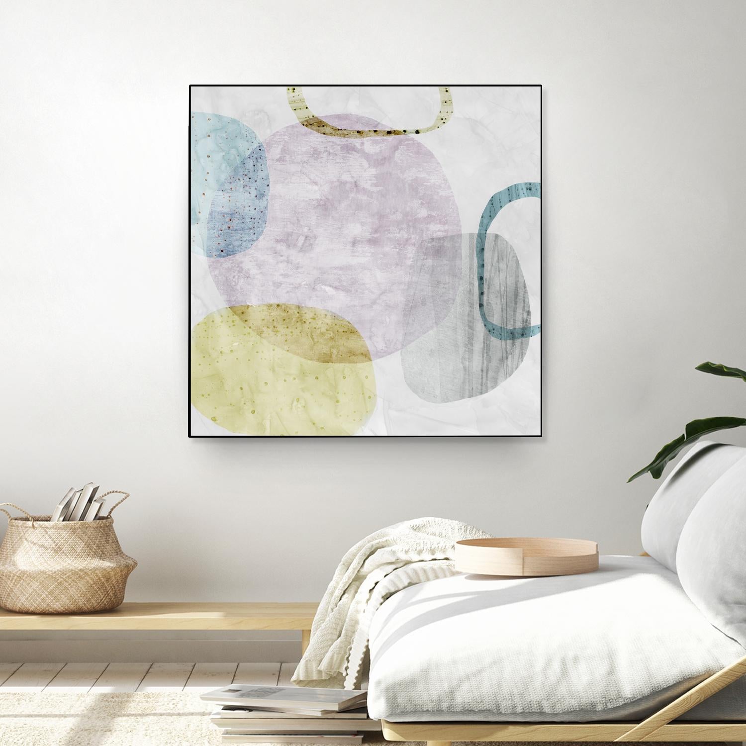 Around the Stone II by Eva Watts on GIANT ART - white abstract