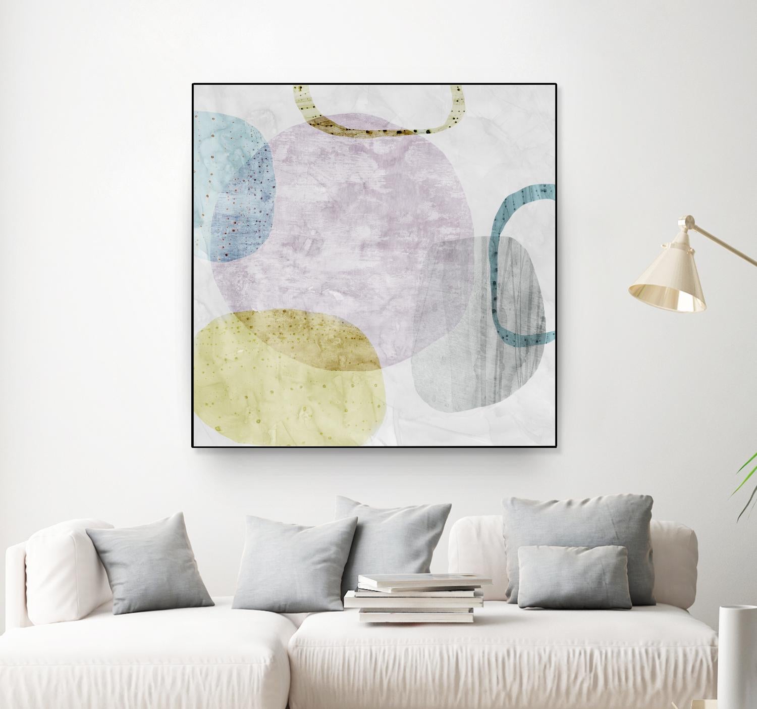 Around the Stone II by Eva Watts on GIANT ART - white abstract