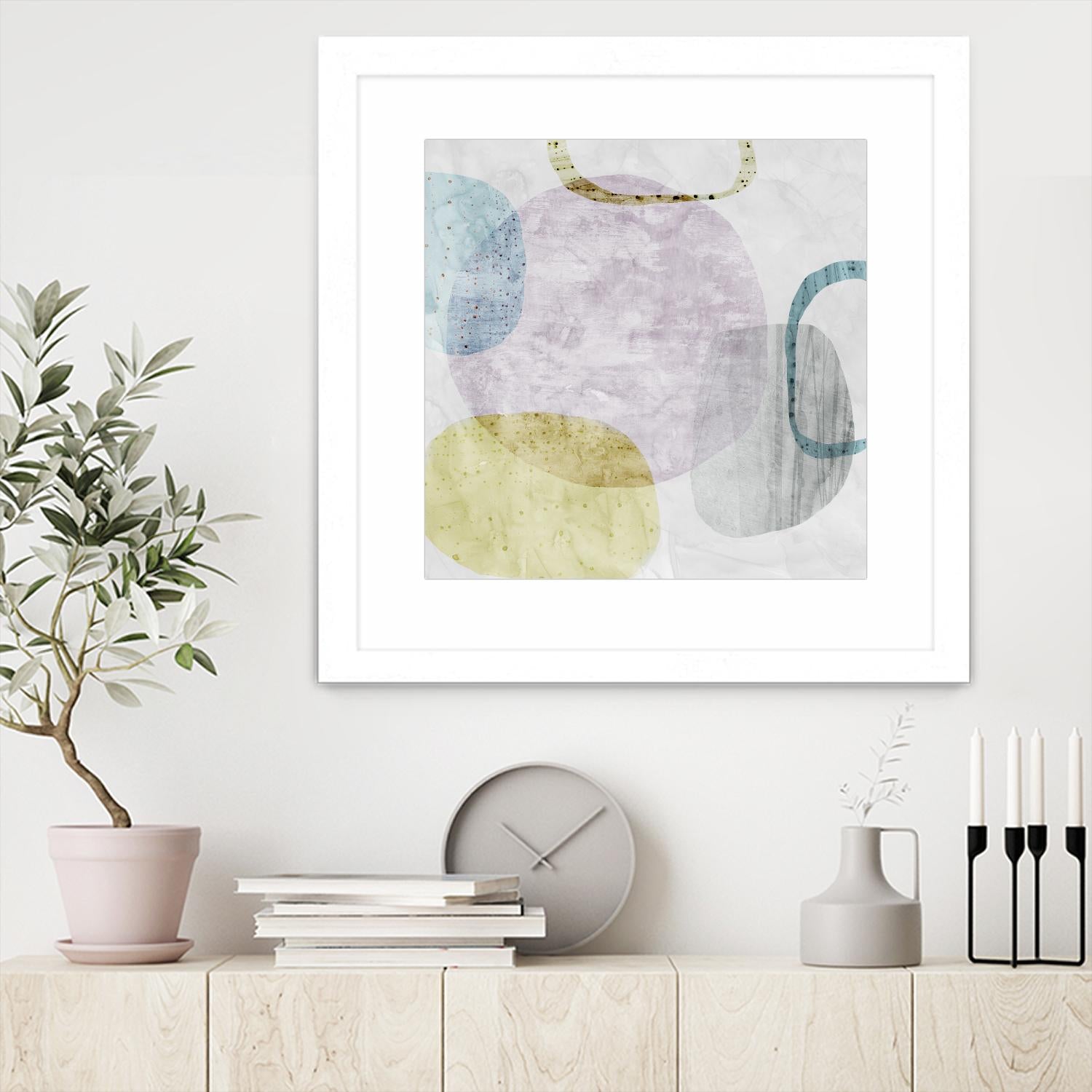 Around the Stone II by Eva Watts on GIANT ART - white abstract