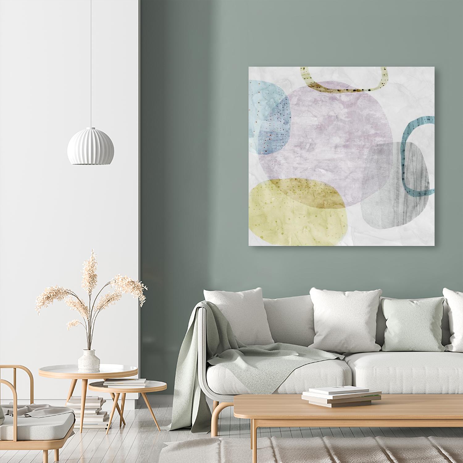 Around the Stone II by Eva Watts on GIANT ART - white abstract