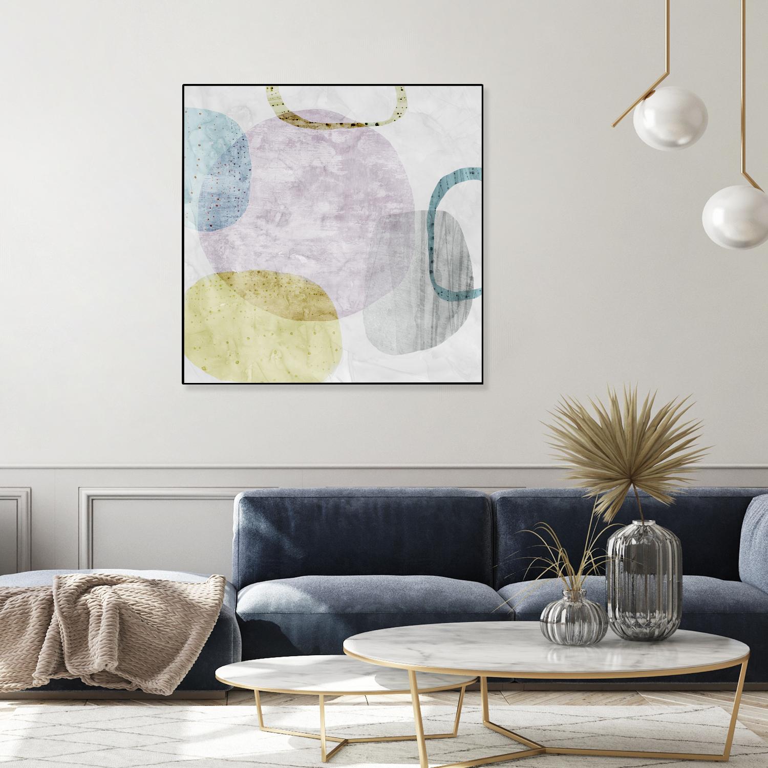 Around the Stone II by Eva Watts on GIANT ART - white abstract