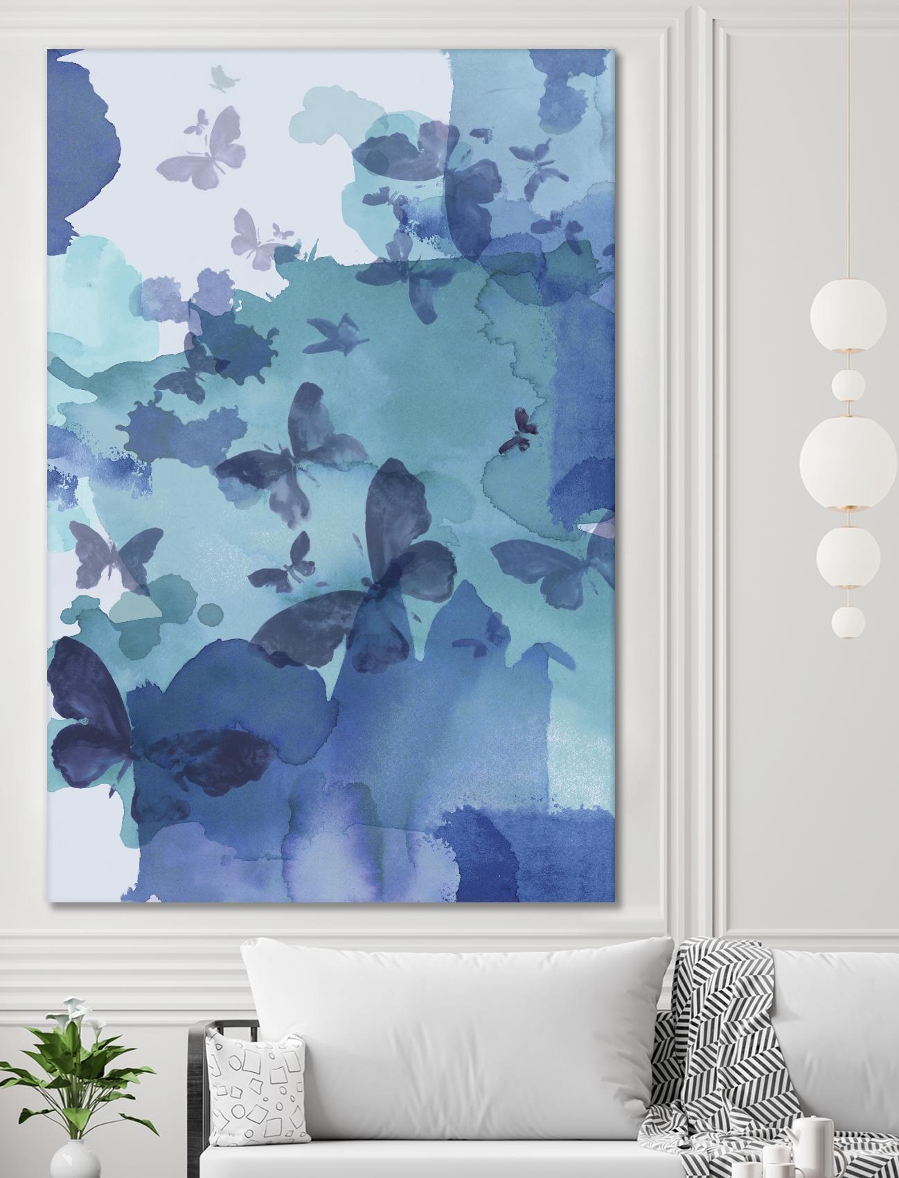 Tides I by Eva Watts on GIANT ART - cyan wildlife