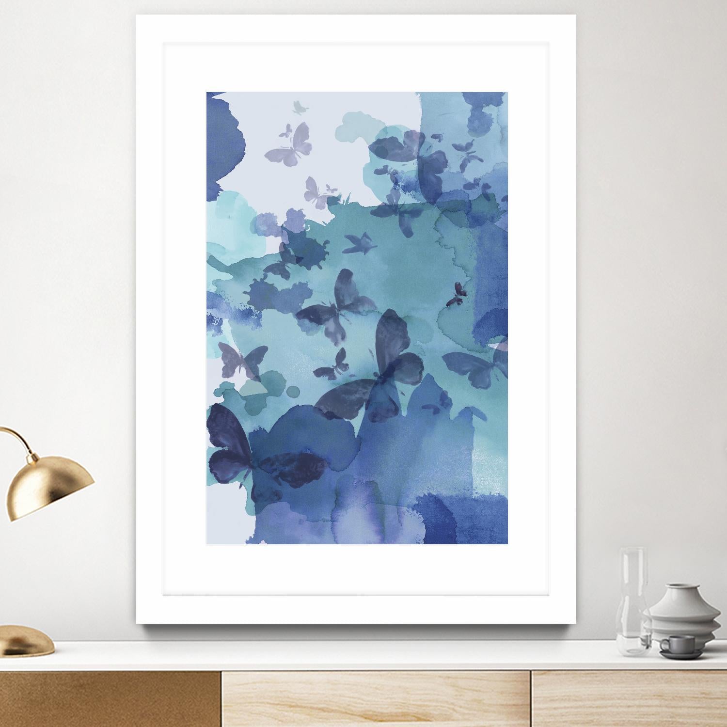 Tides I by Eva Watts on GIANT ART - cyan wildlife