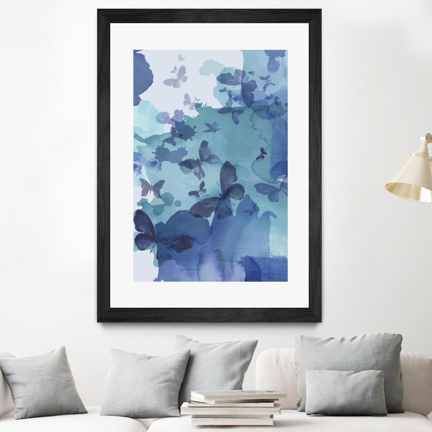 Tides I by Eva Watts on GIANT ART - cyan wildlife