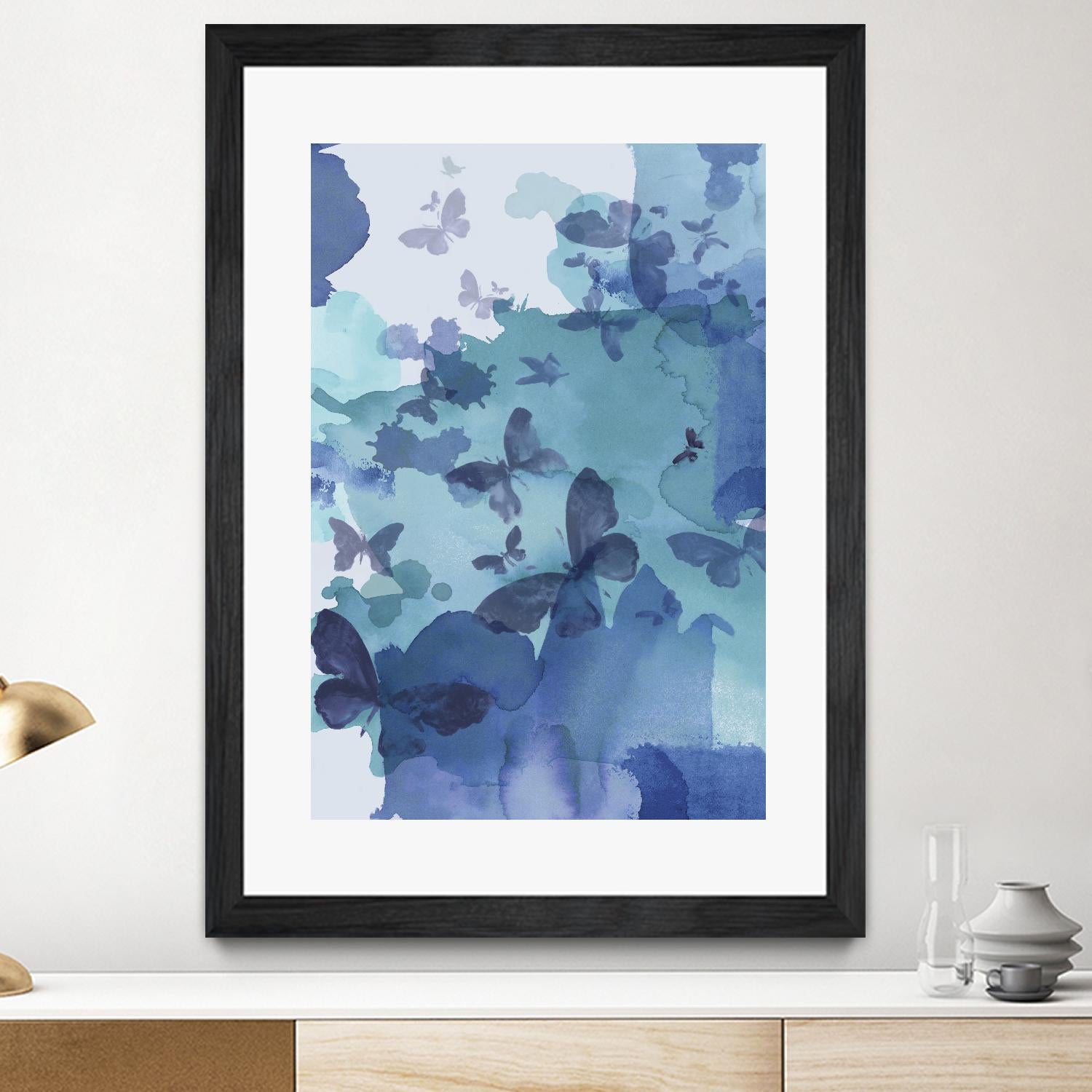 Tides I by Eva Watts on GIANT ART - cyan wildlife