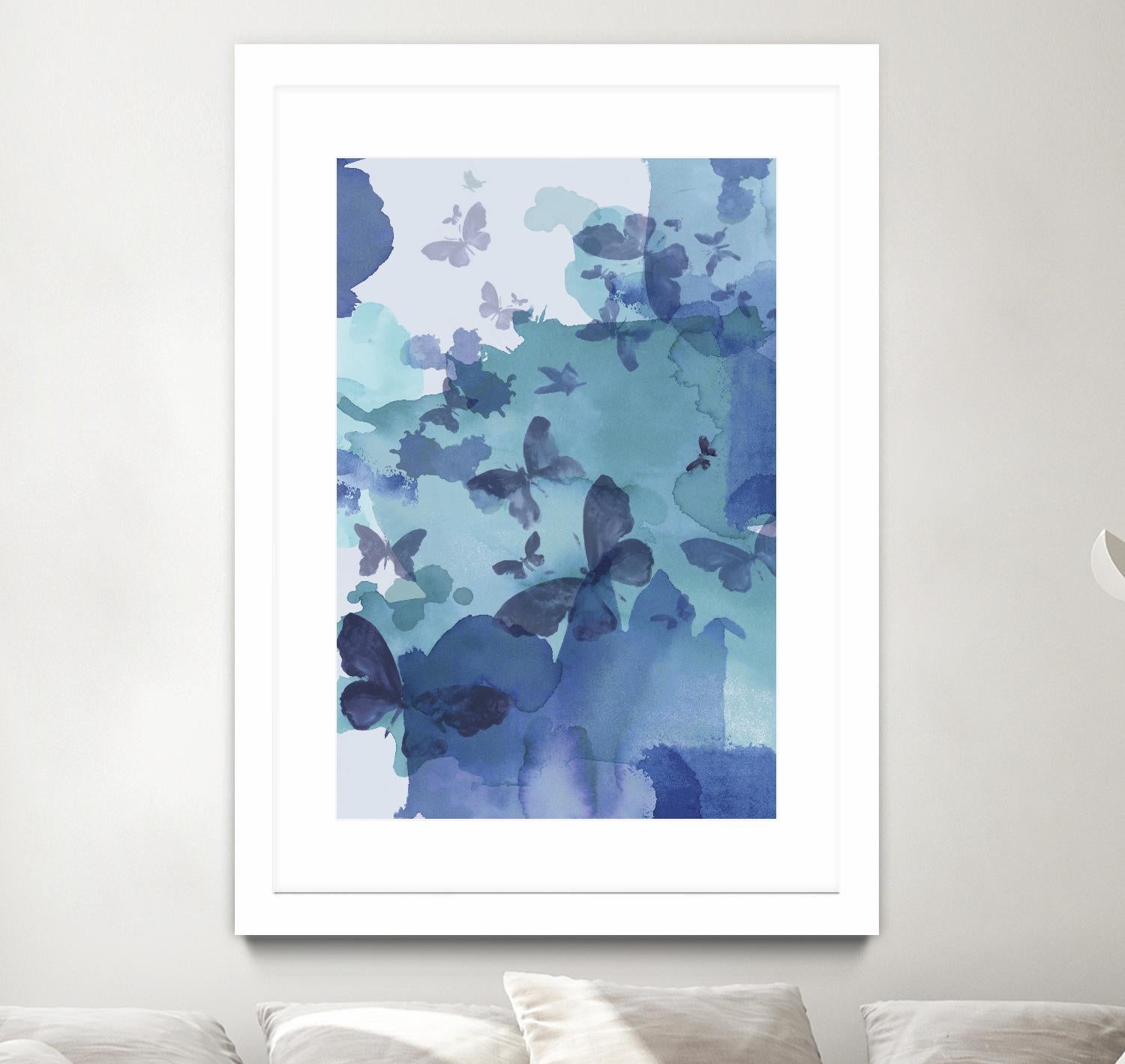 Tides I by Eva Watts on GIANT ART - cyan wildlife