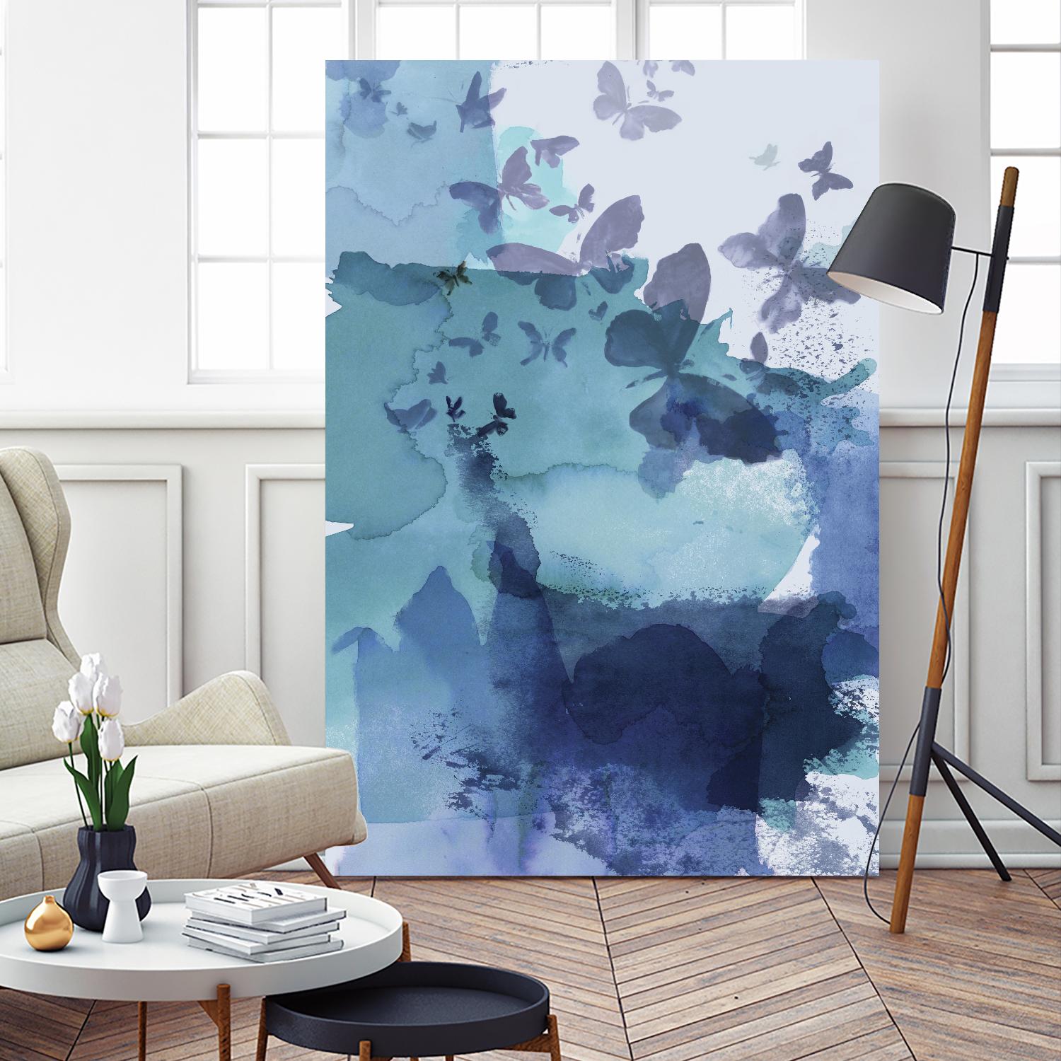 Tides II by Eva Watts on GIANT ART - cyan wildlife