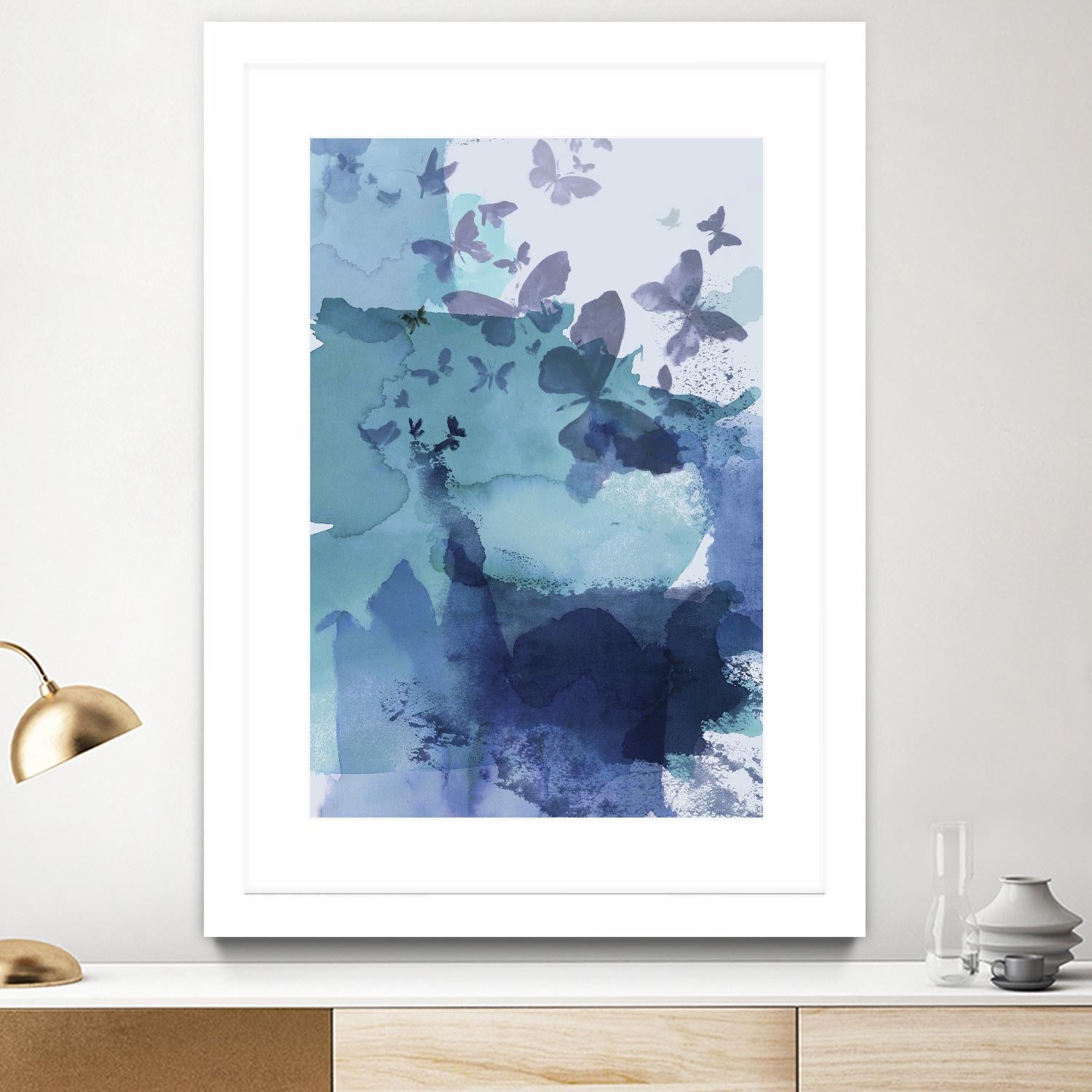 Tides II by Eva Watts on GIANT ART - cyan wildlife