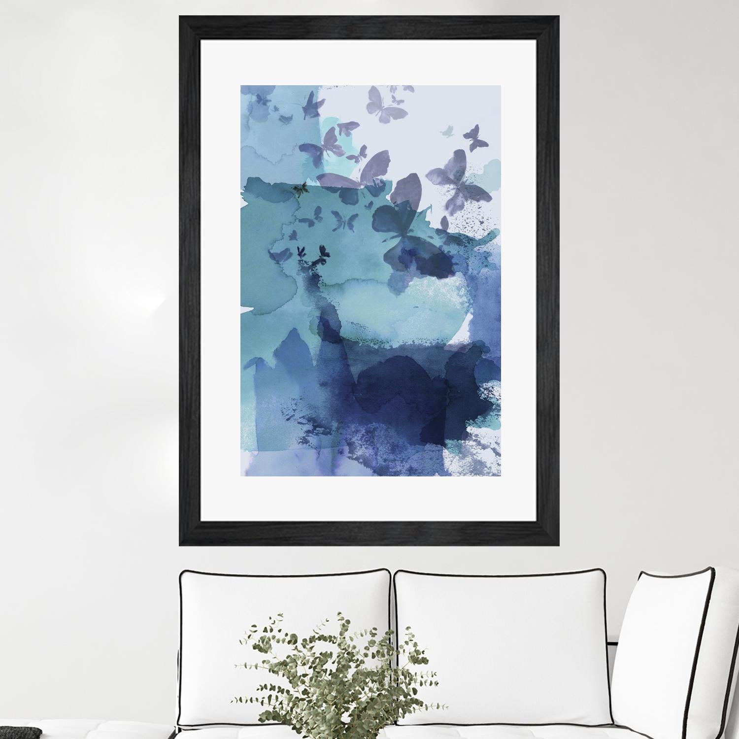 Tides II by Eva Watts on GIANT ART - cyan wildlife