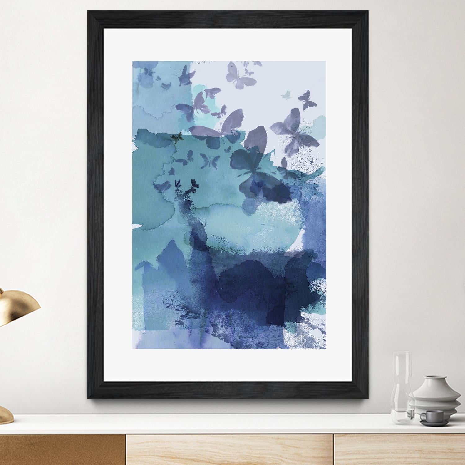 Tides II by Eva Watts on GIANT ART - cyan wildlife