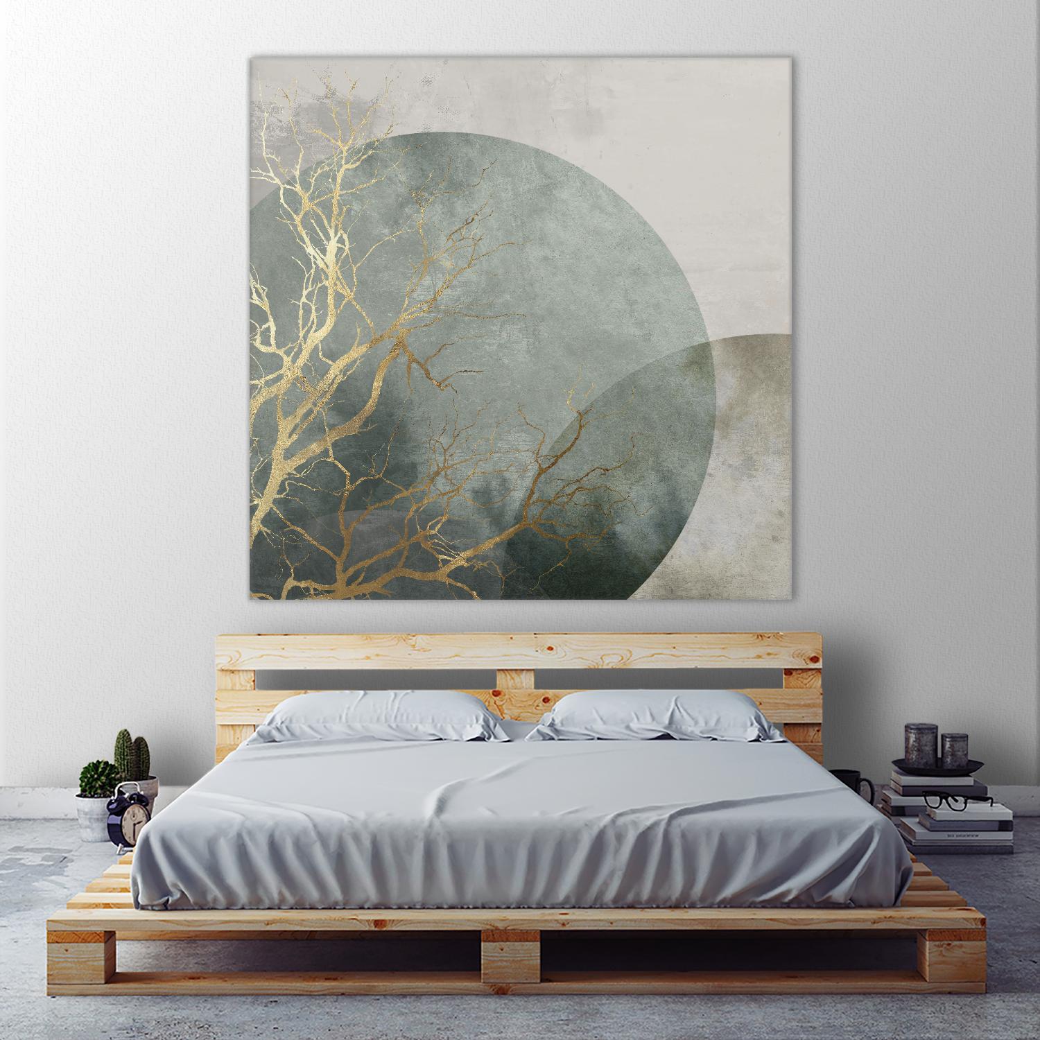 Mid Night I by Eva Watts on GIANT ART - gold trees