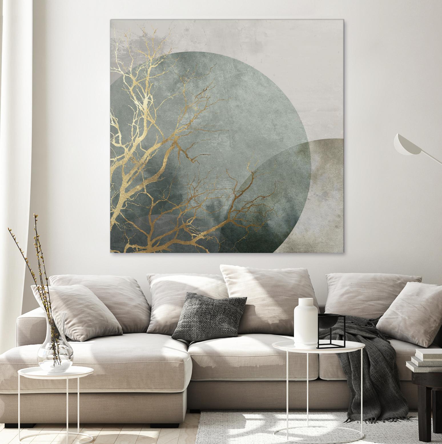 Mid Night I by Eva Watts on GIANT ART - gold trees