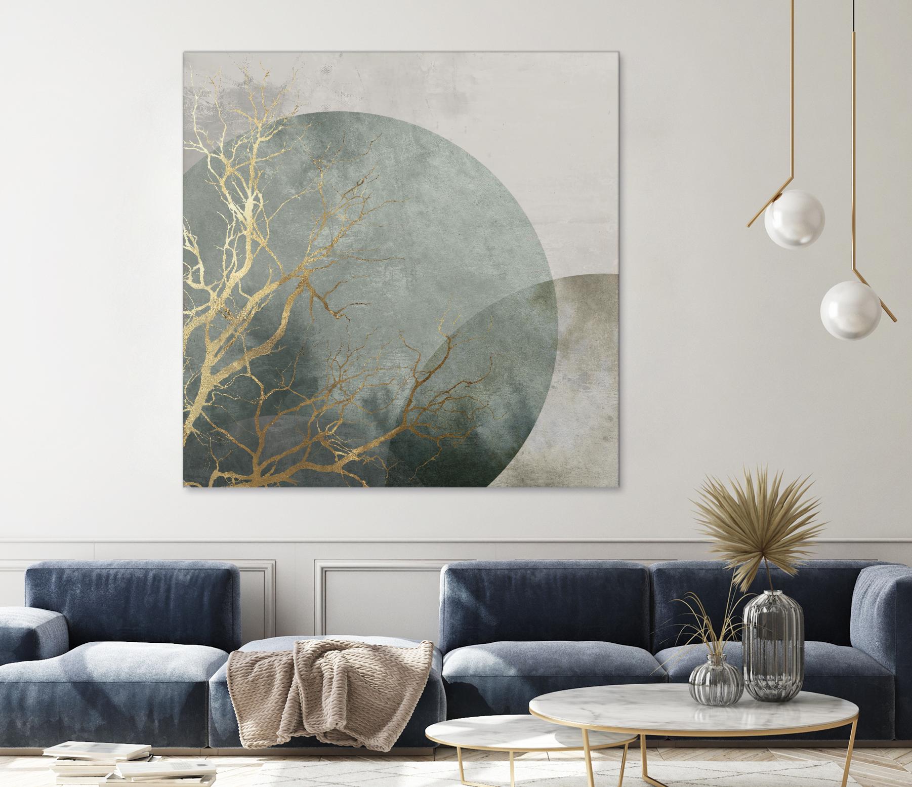 Mid Night I by Eva Watts on GIANT ART - gold trees