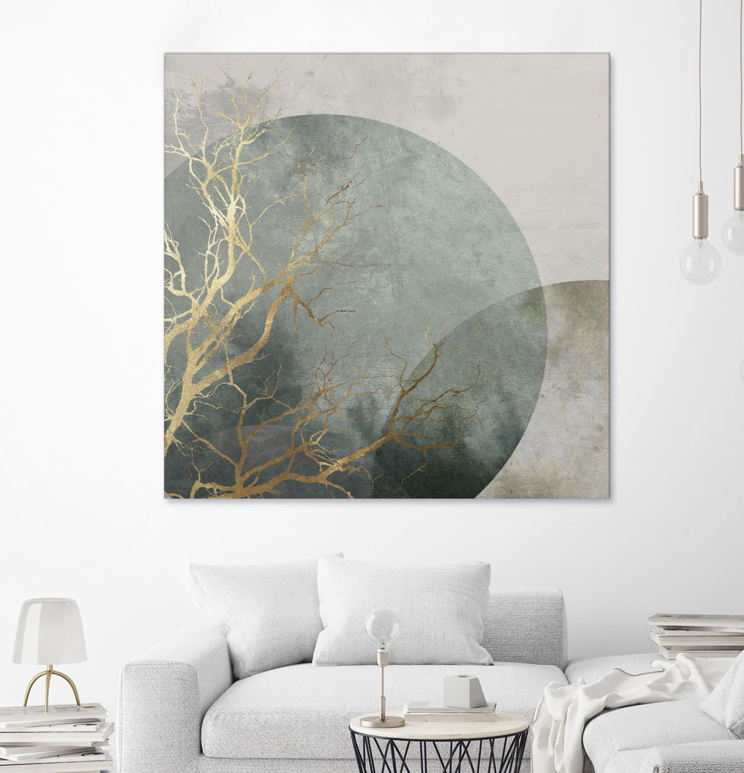 Mid Night I by Eva Watts on GIANT ART - gold trees