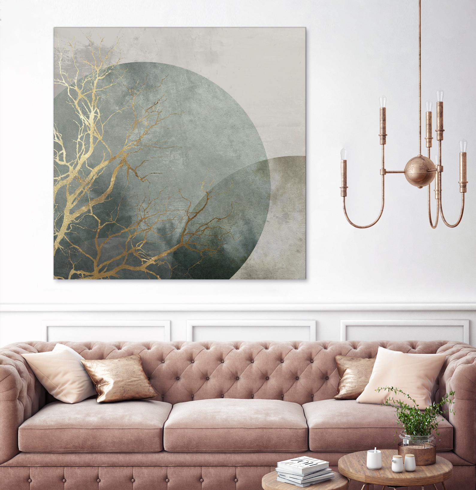 Mid Night I by Eva Watts on GIANT ART - gold trees