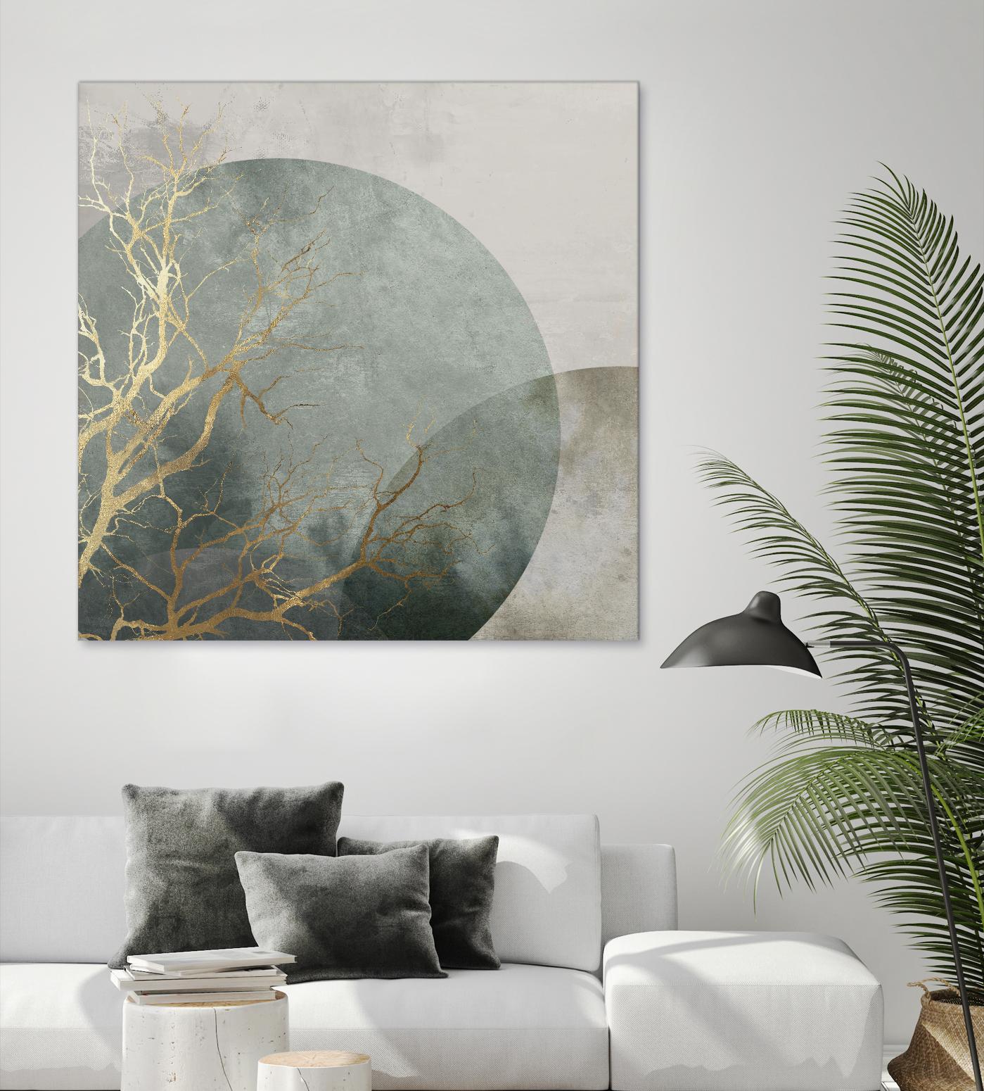 Mid Night I by Eva Watts on GIANT ART - gold trees