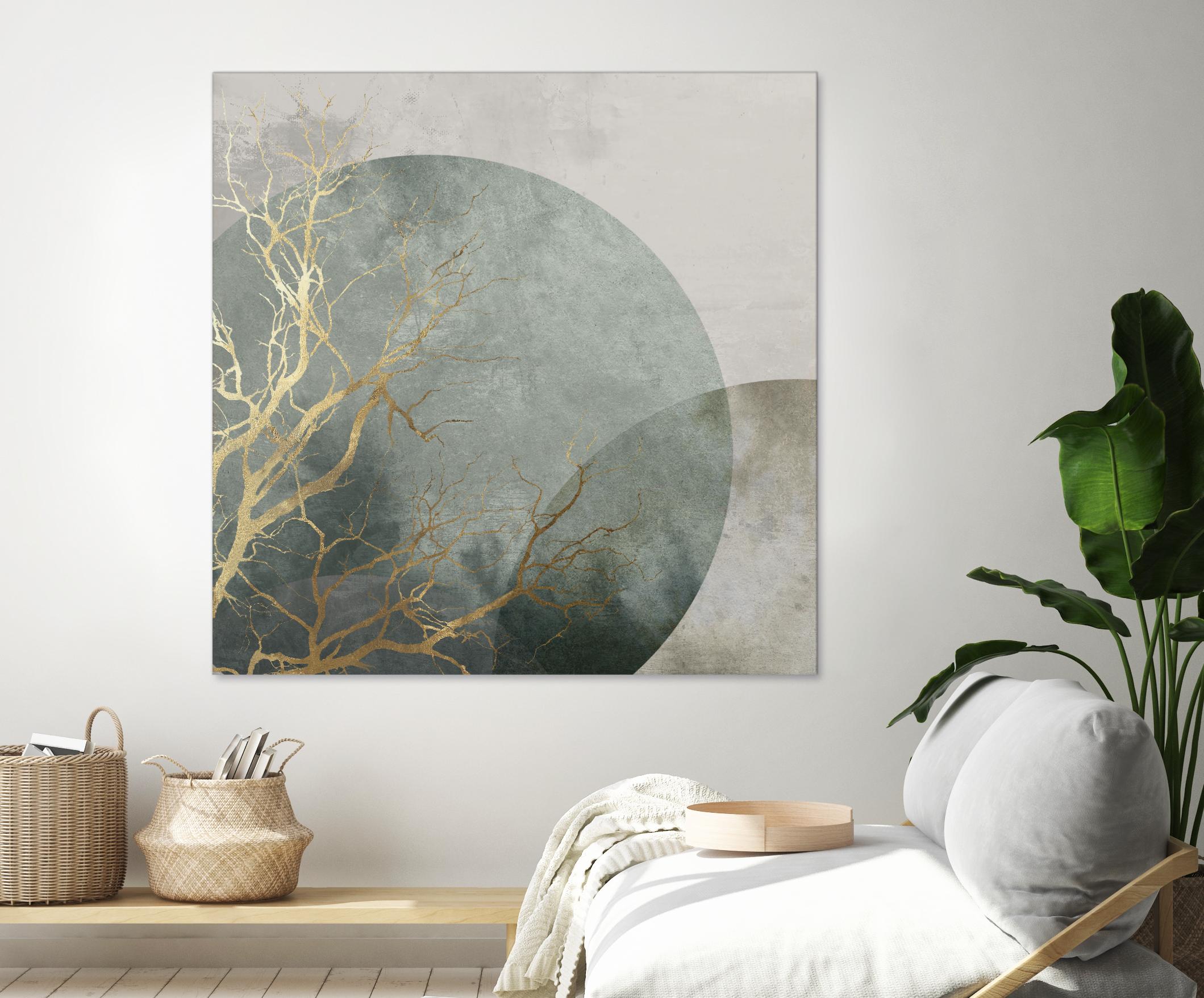 Mid Night I by Eva Watts on GIANT ART - gold trees