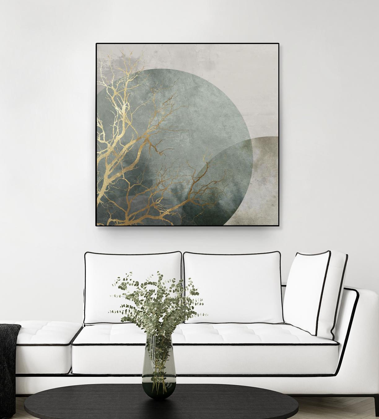 Mid Night I by Eva Watts on GIANT ART - gold trees