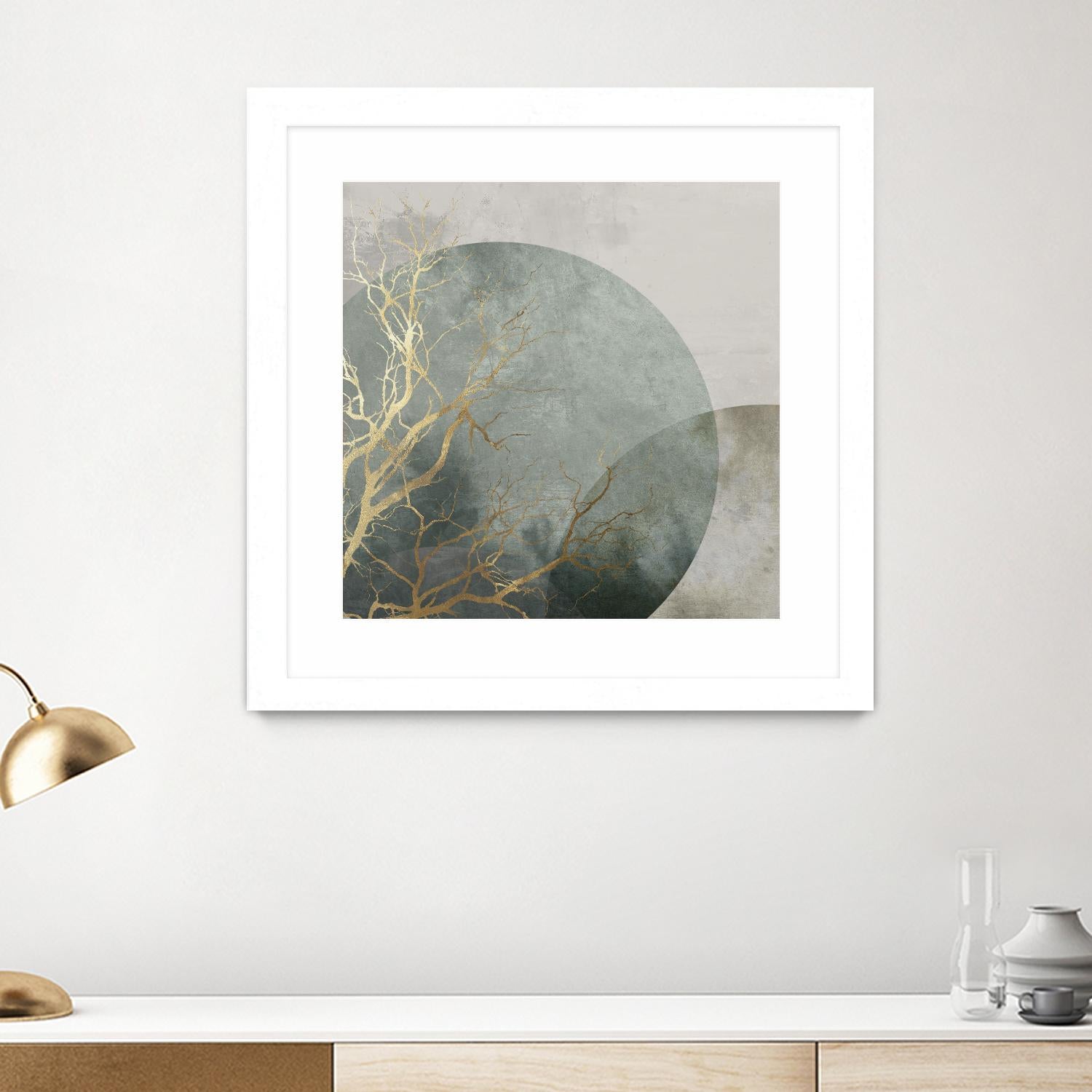 Mid Night I by Eva Watts on GIANT ART - gold trees