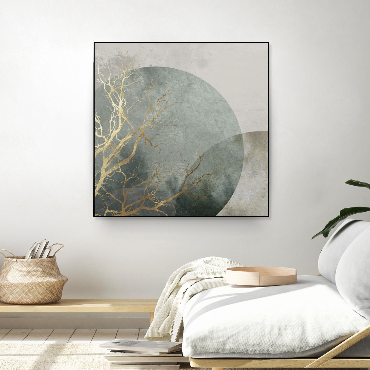 Mid Night I by Eva Watts on GIANT ART - gold trees