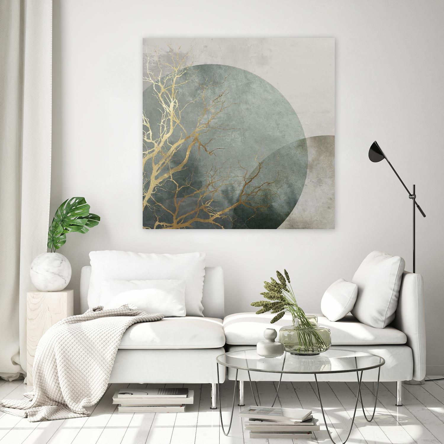 Mid Night I by Eva Watts on GIANT ART - gold trees