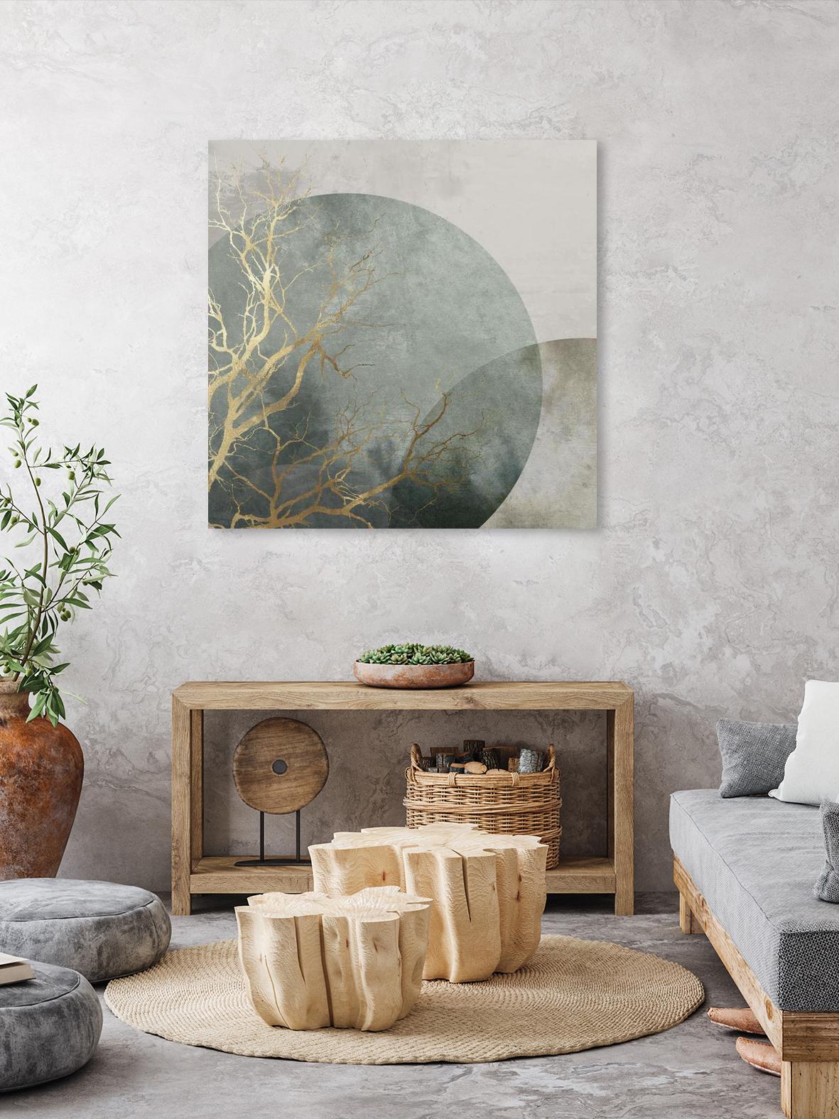 Mid Night I by Eva Watts on GIANT ART - gold trees