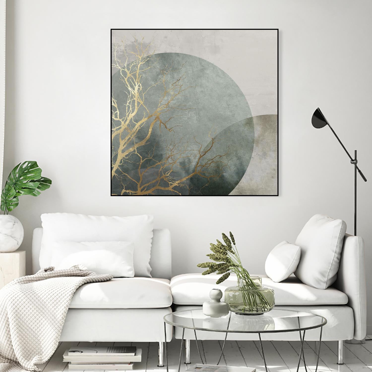 Mid Night I by Eva Watts on GIANT ART - gold trees