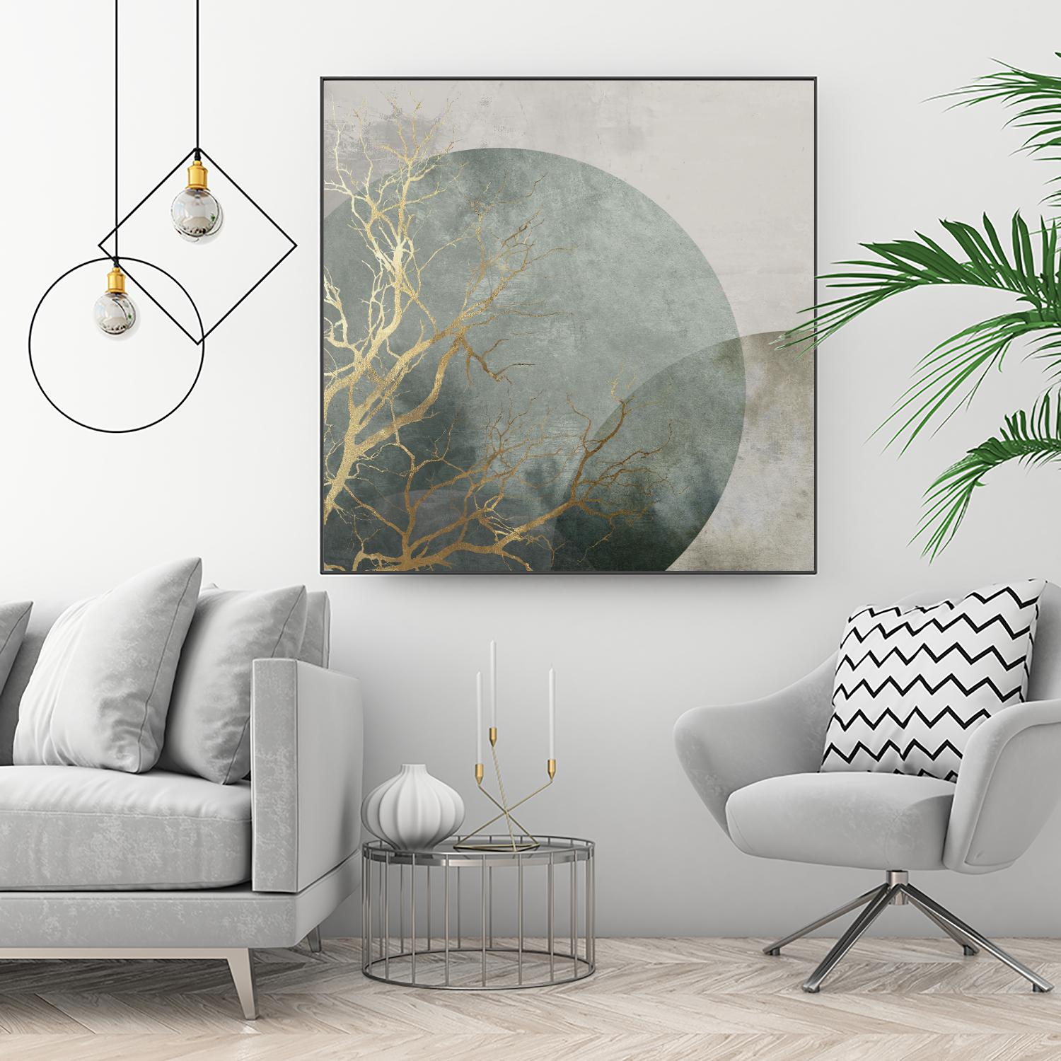 Mid Night I by Eva Watts on GIANT ART - gold trees