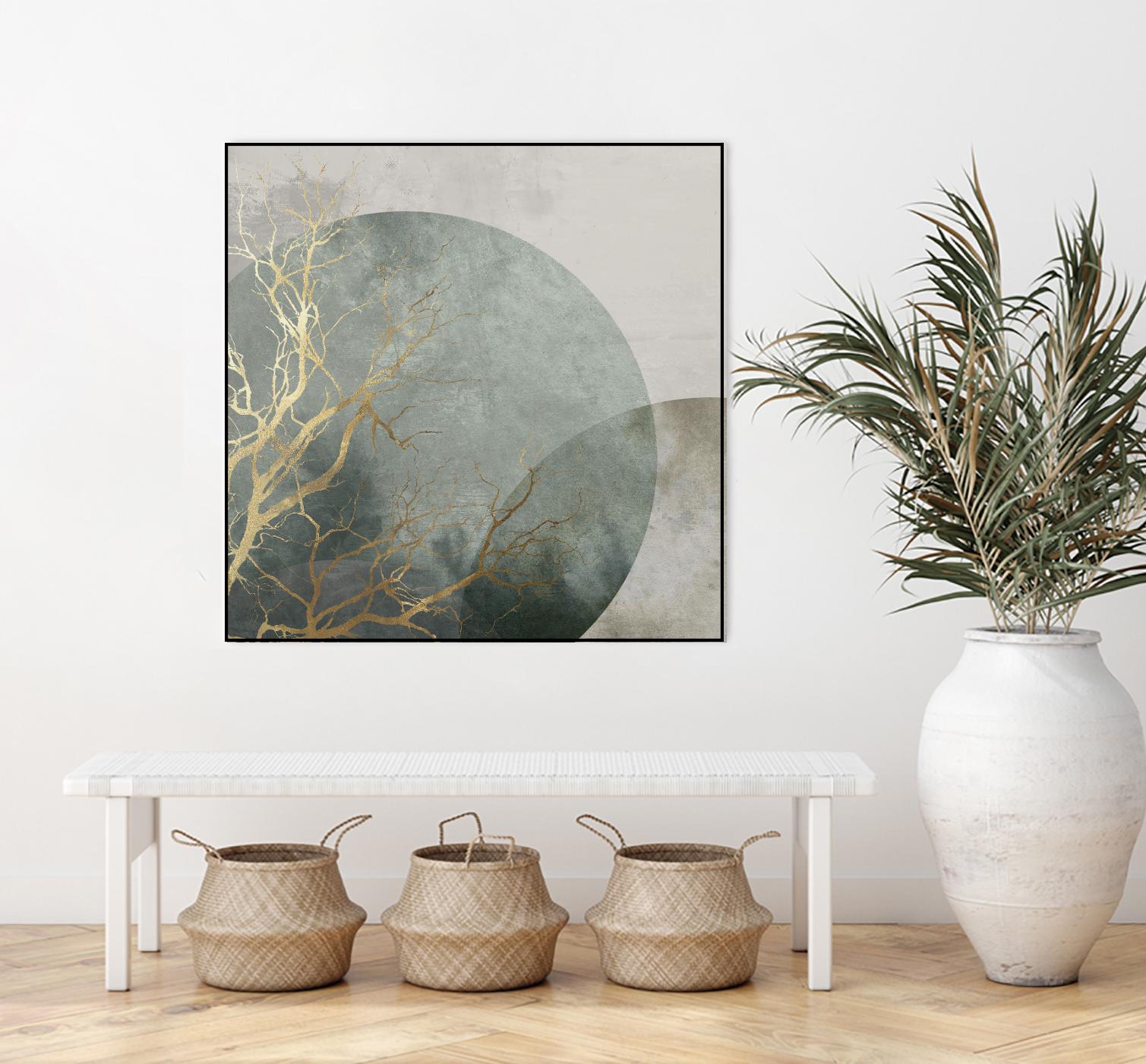 Mid Night I by Eva Watts on GIANT ART - gold trees