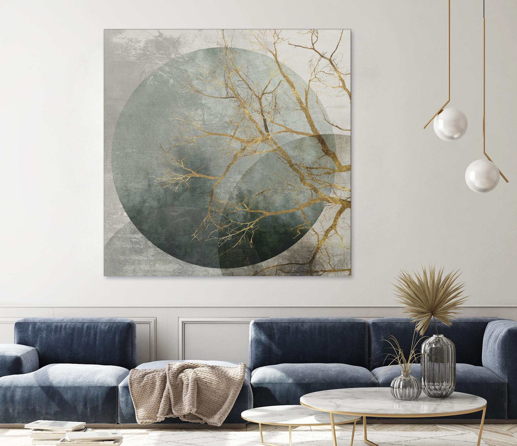 Mid Night II by Eva Watts on GIANT ART - gold trees