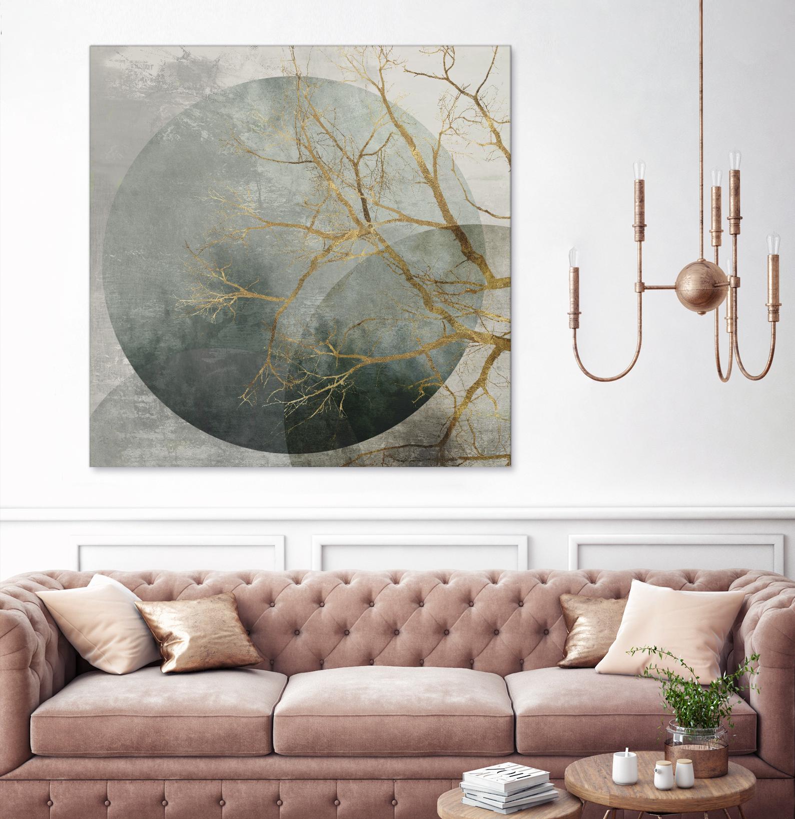 Mid Night II by Eva Watts on GIANT ART - gold trees